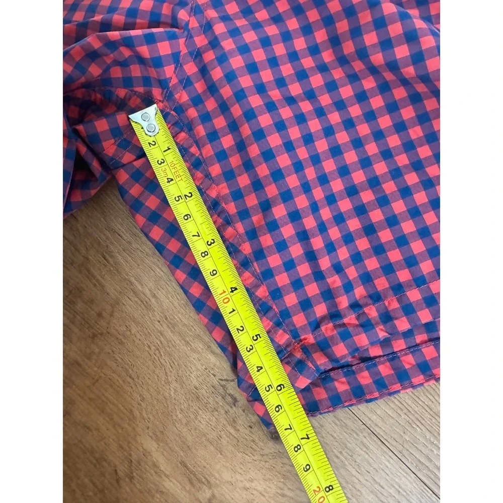 Bonobos Mens Gingham Swim Trunks Red Blue Plaid Board Shorts 7 Inch Inseam 32W